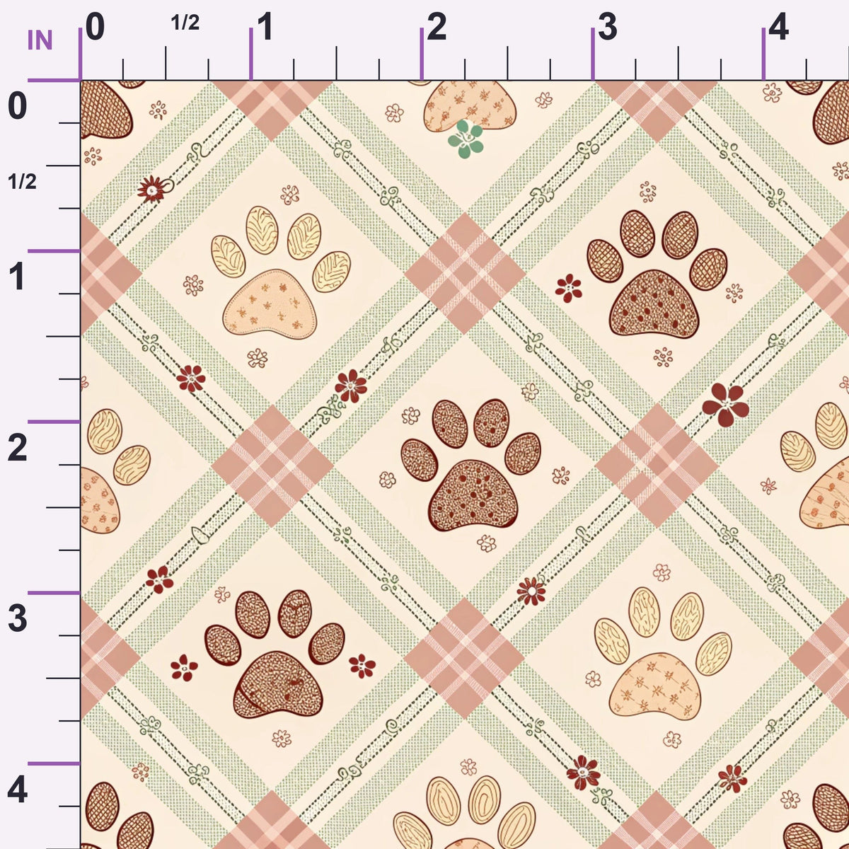 Puppy Prints Pattern 15 Minky Fabric