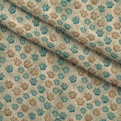 Puppy Prints Pattern 16 Minky Fabric