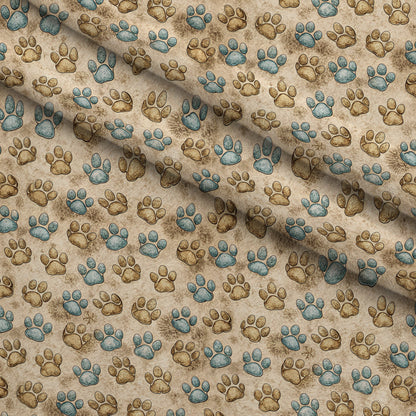 Puppy Prints Pattern 17 Minky Fabric