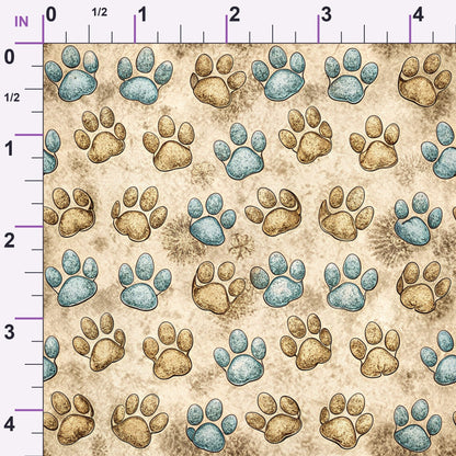 Puppy Prints Pattern 17 Minky Fabric
