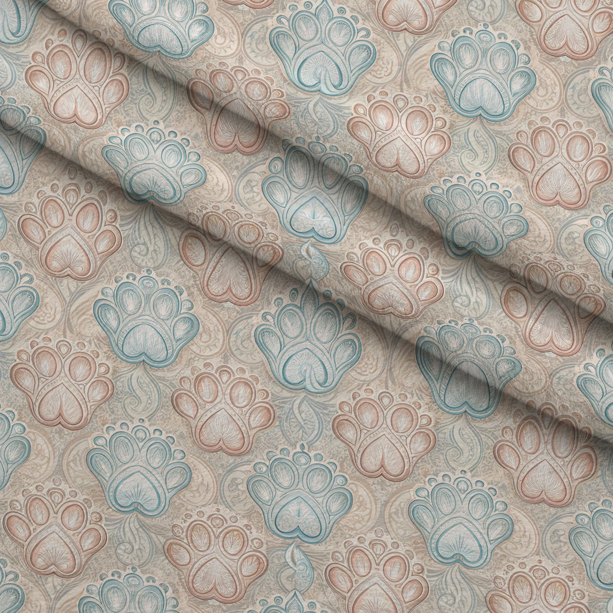 Puppy Prints Pattern 21 Minky Fabric