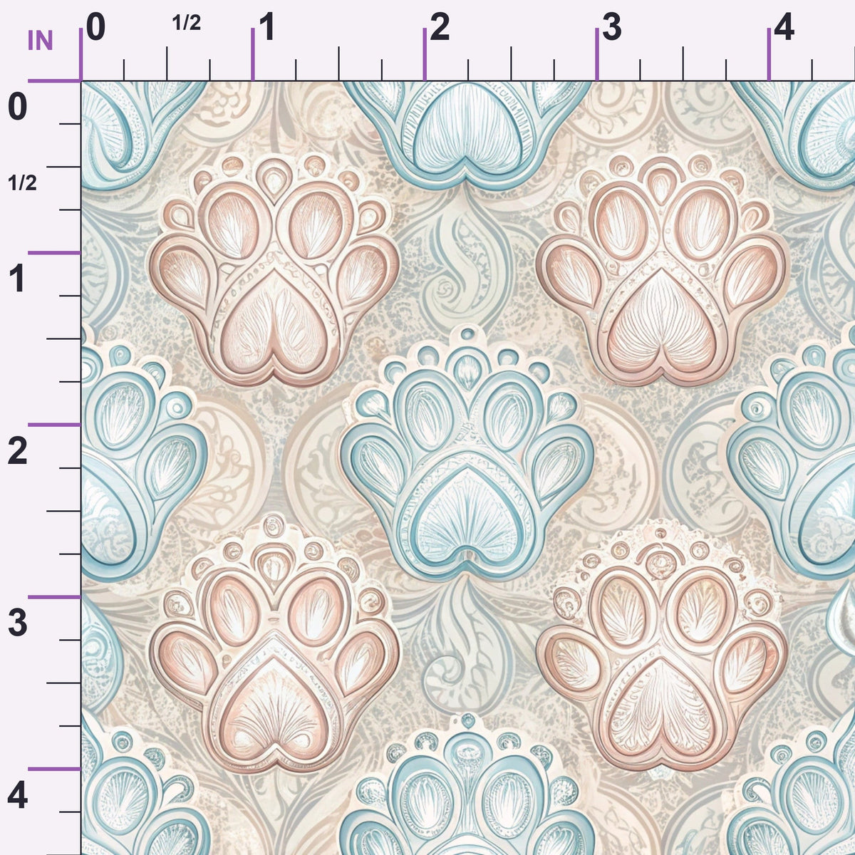Puppy Prints Pattern 21 Minky Fabric