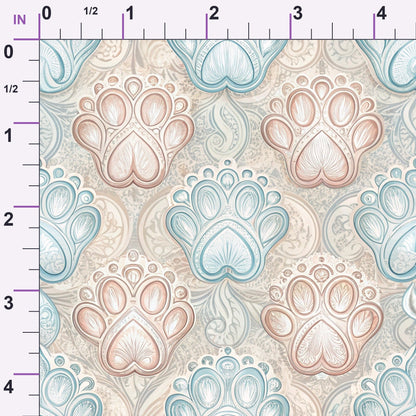 Puppy Prints Pattern 21 Minky Fabric