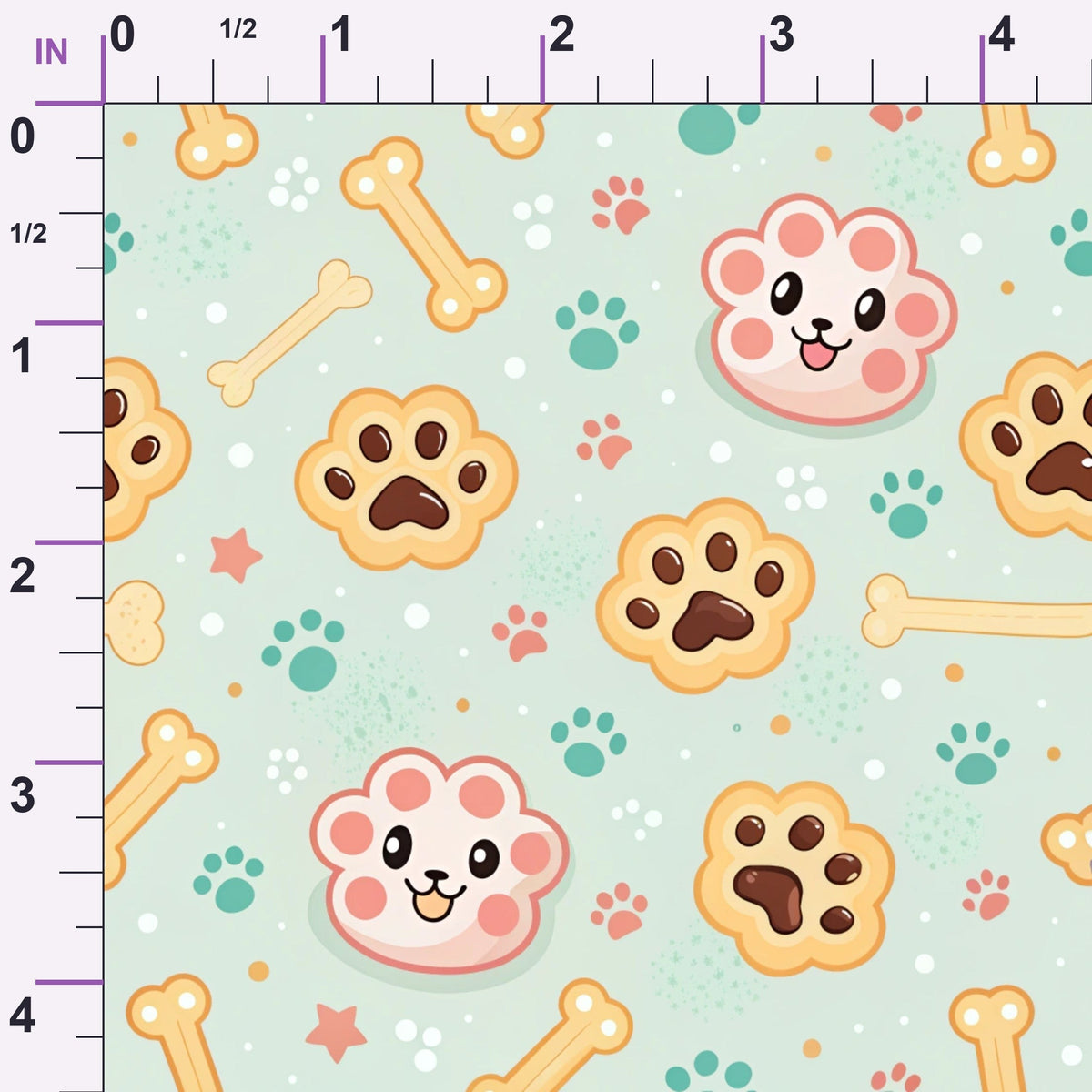 Puppy Prints Pattern 22 Minky Fabric