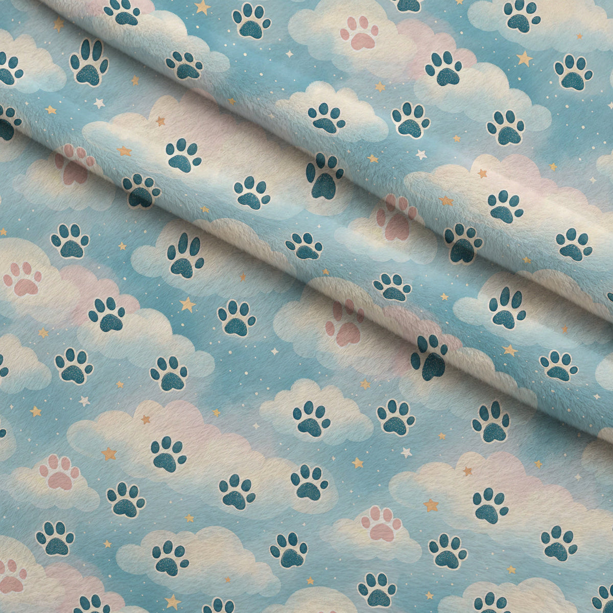 Puppy Prints Pattern 25 Minky Fabric
