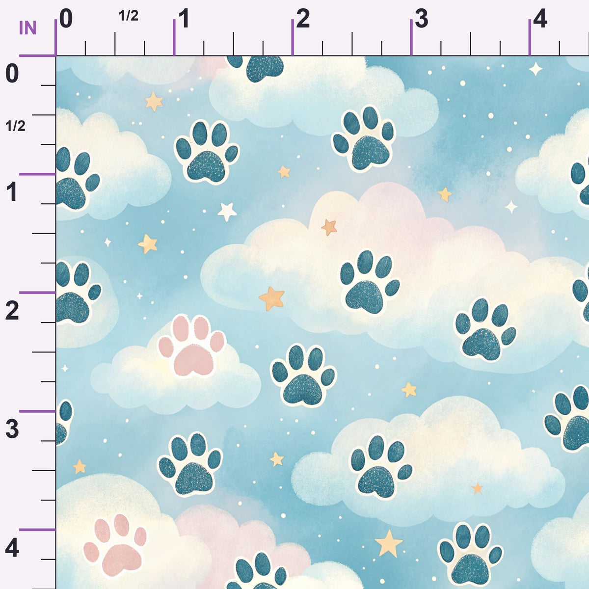 Puppy Prints Pattern 25 Minky Fabric