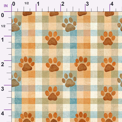 Puppy Prints Pattern 27 Minky Fabric