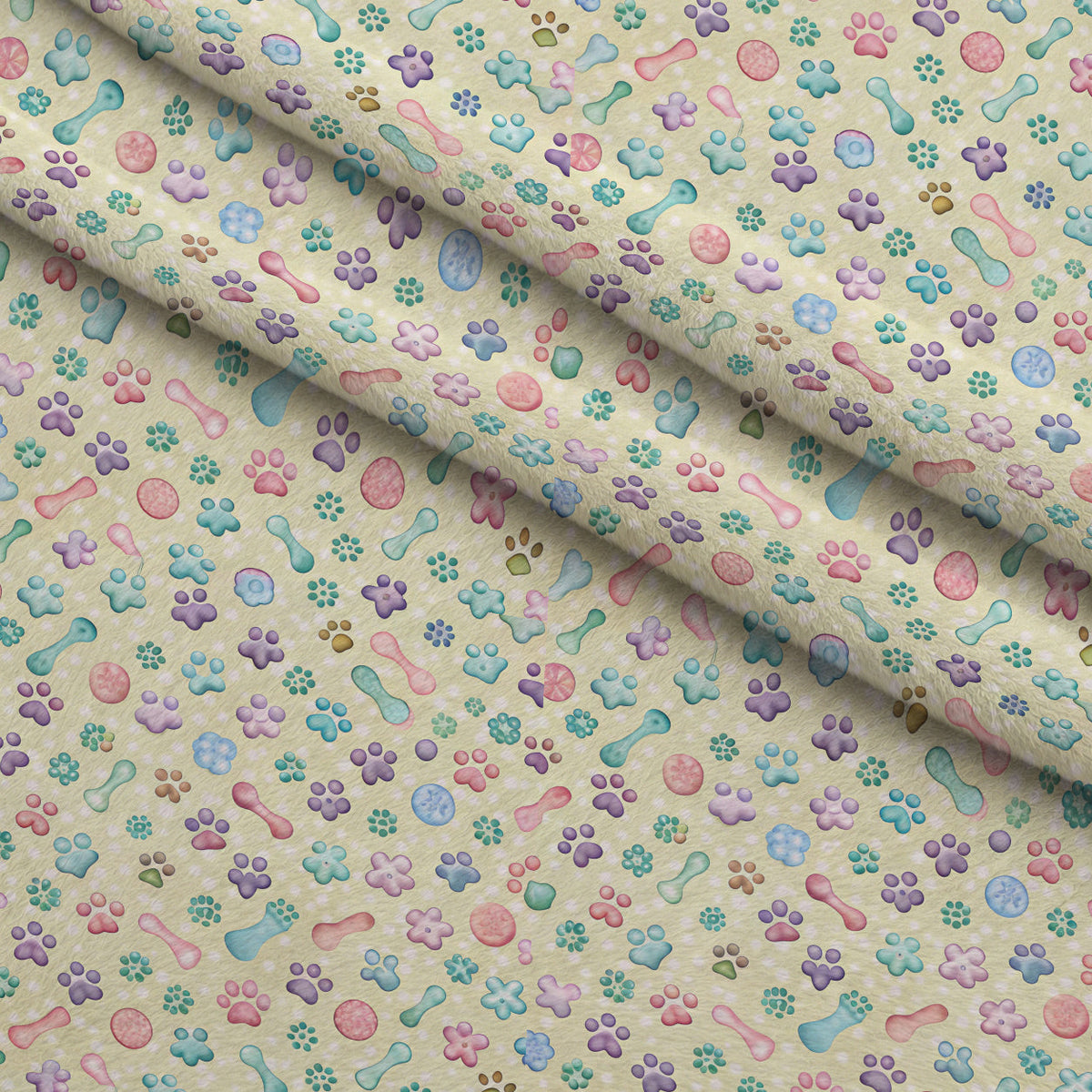 Puppy Prints Pattern 5 Minky Fabric