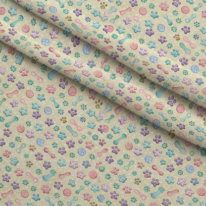 Puppy Prints Pattern 5 Minky Fabric