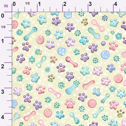 Puppy Prints Pattern 5 Minky Fabric