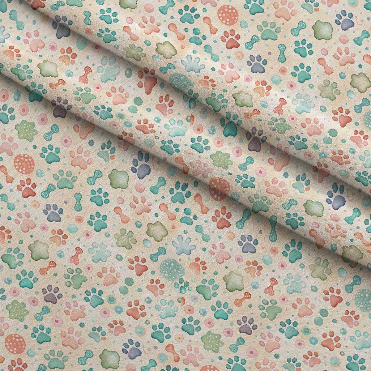 Puppy Prints Pattern 5 Minky Fabric