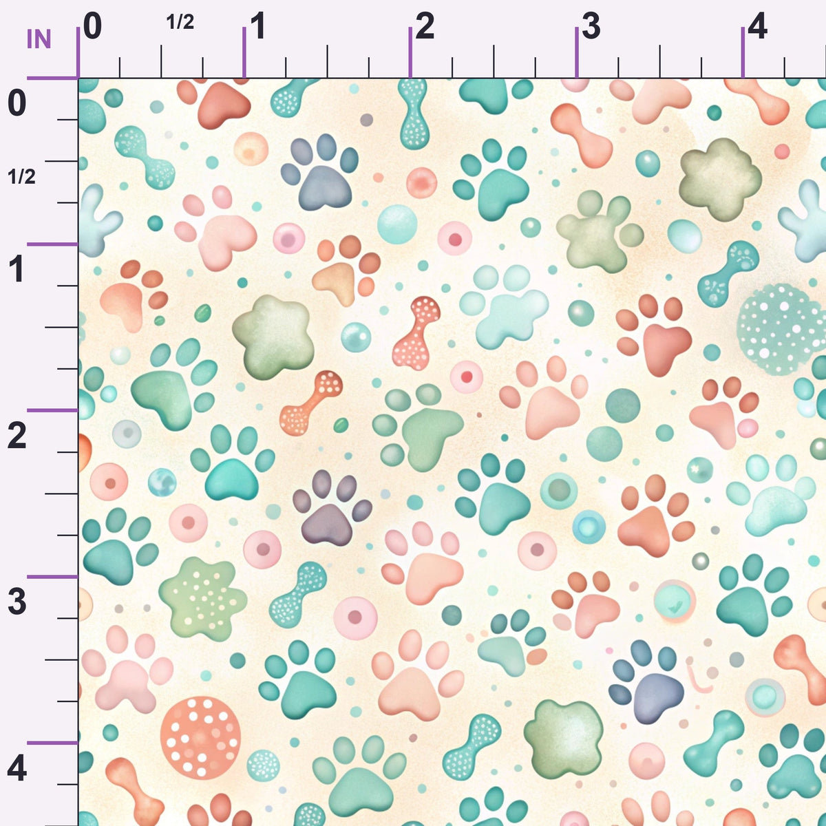 Puppy Prints Pattern 5 Minky Fabric