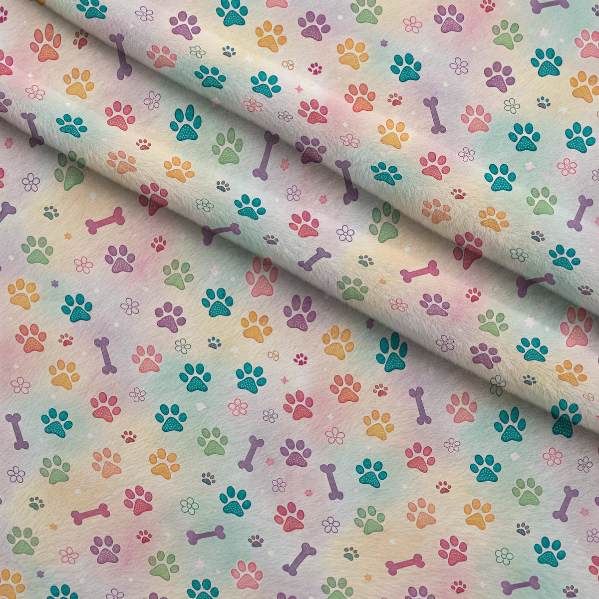 Puppy Prints Pattern 6 Minky Fabric