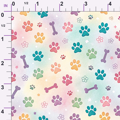 Puppy Prints Pattern 6 Minky Fabric