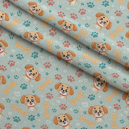 Puppy Prints Pattern 9 Minky Fabric