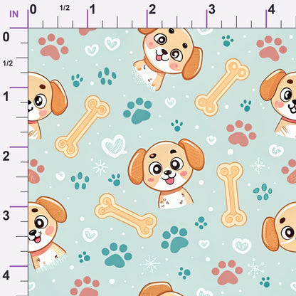Puppy Prints Pattern 9 Minky Fabric