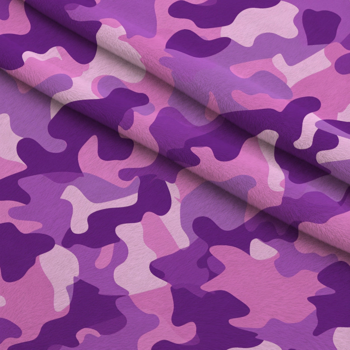Purple Camouflage Pattern Minky Fabric