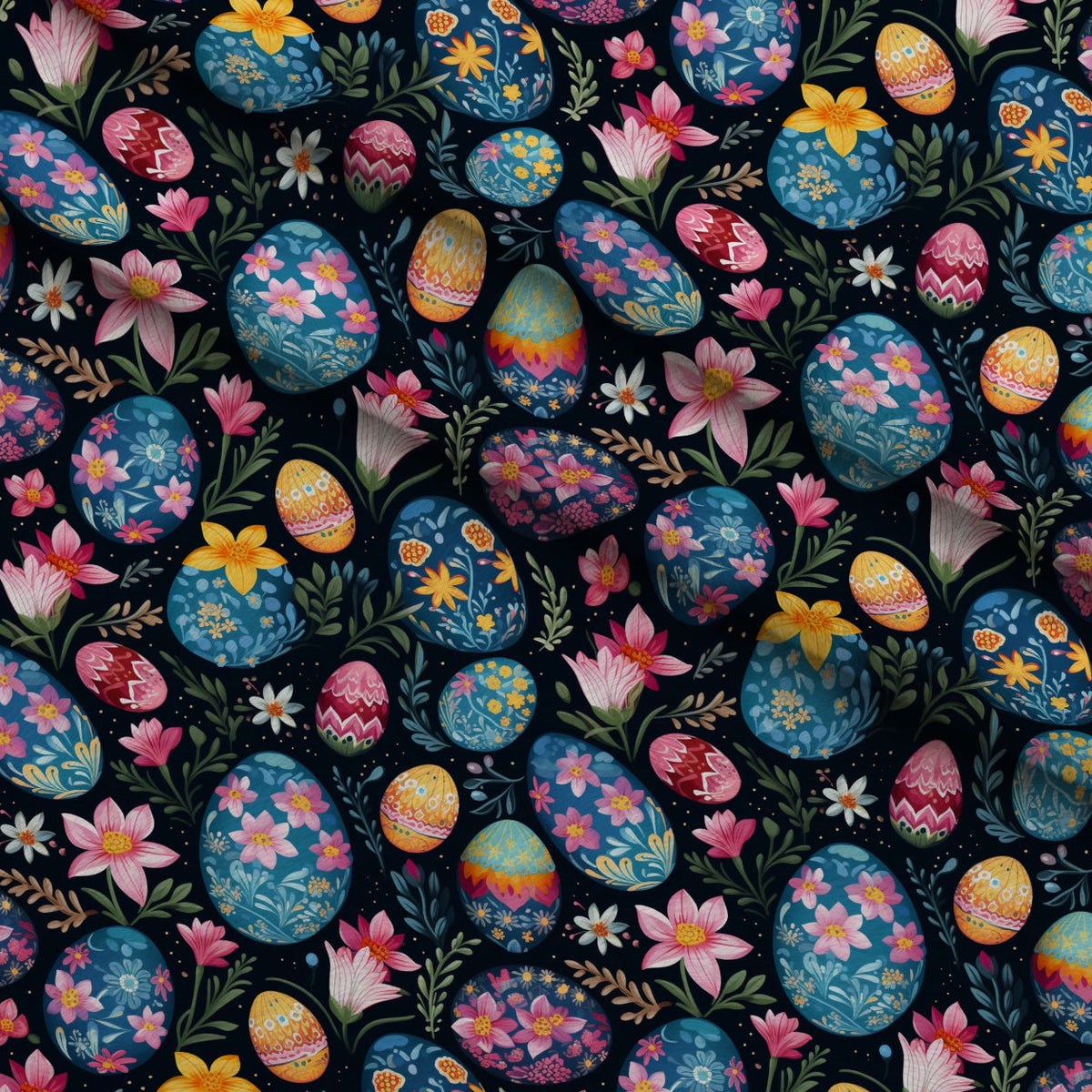 Pysanky Garden Pattern 12 Minky Fabric