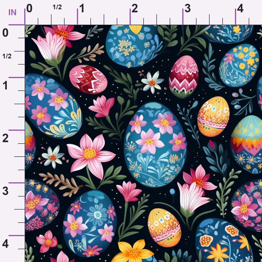 Pysanky Garden Pattern 12 Minky Fabric