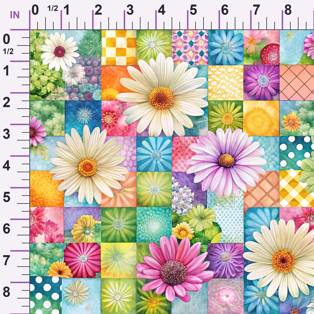 Quilted Daisies Pattern 31 Minky Fabric