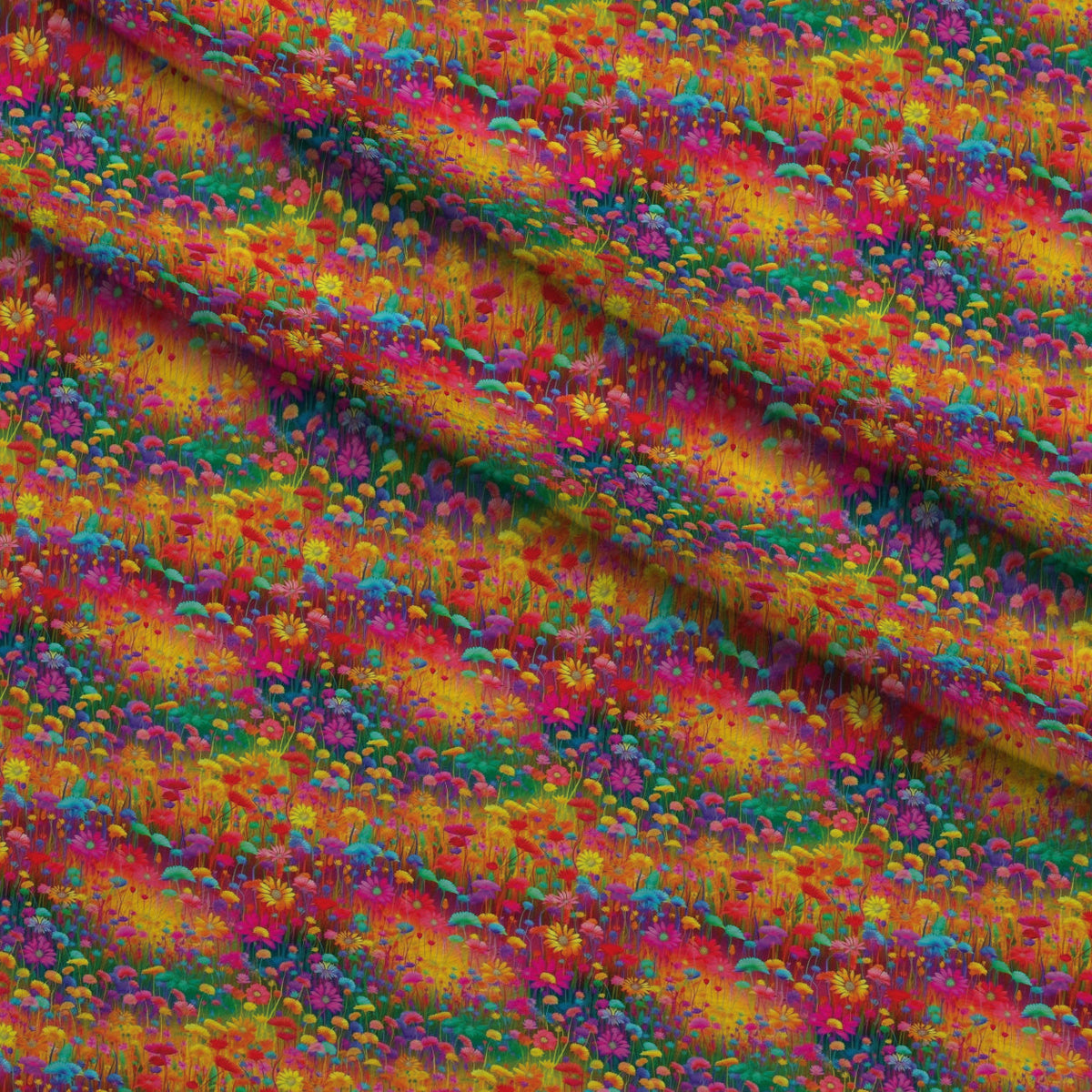 Rainbow Blooms Pattern 11 Minky Fabric