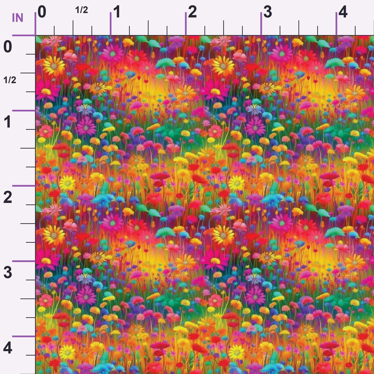 Rainbow Blooms Pattern 11 Minky Fabric