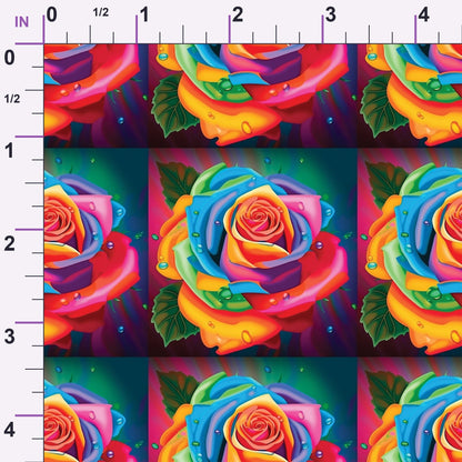Rainbow Blooms Pattern 6 Minky Fabric
