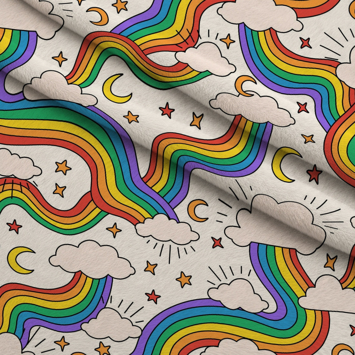Rainbow Daydream Pattern 1 Minky Fabric