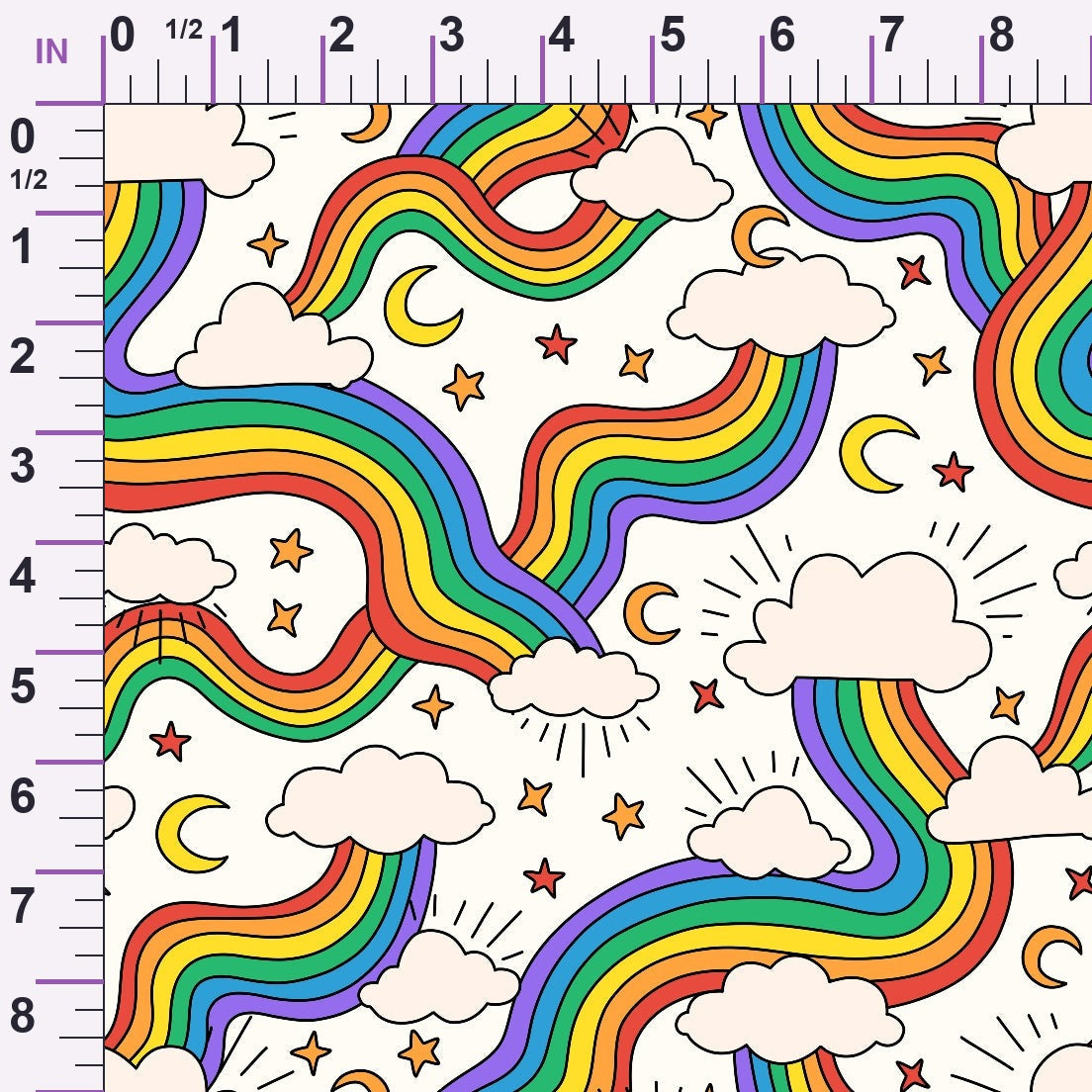 Rainbow Daydream Pattern 1 Minky Fabric