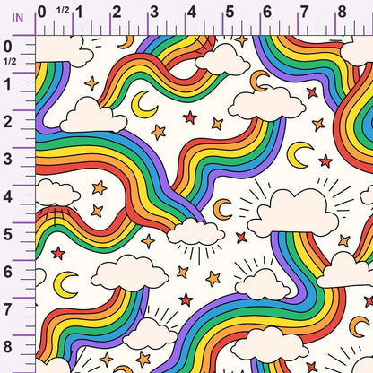 Rainbow Daydream Pattern 1 Minky Fabric