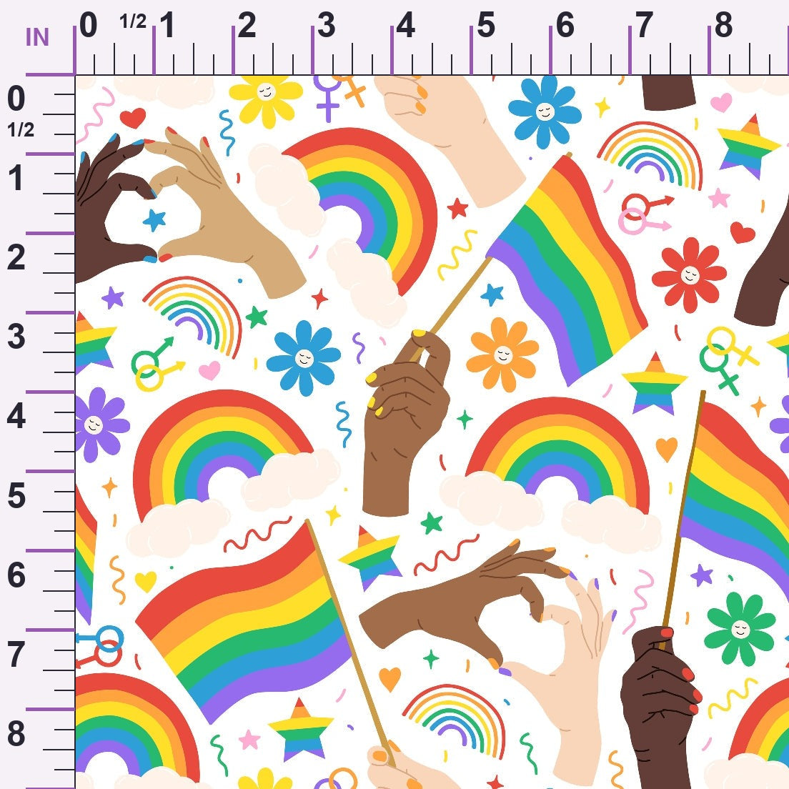 Rainbow Daydream Pattern 2 Minky Fabric