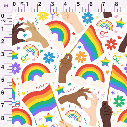 Rainbow Daydream Pattern 2 Minky Fabric