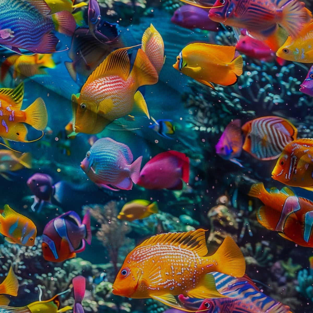 Rainbow Reef Pattern 5 Minky Fabric