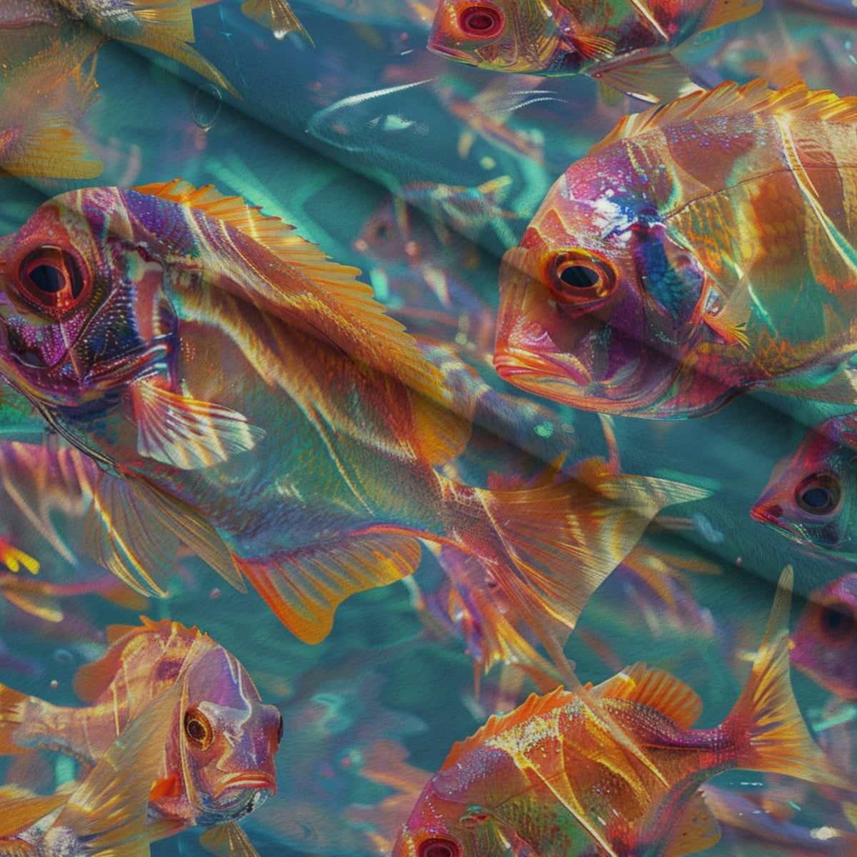 Rainbow Reef Pattern 8 Minky Fabric