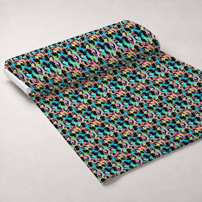 Rainbow Roosters Pattern 1 Minky Fabric