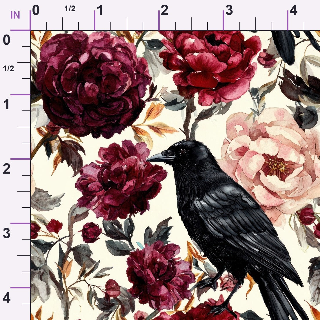 Raven Rose Reverie Pattern 3 Minky Fabric
