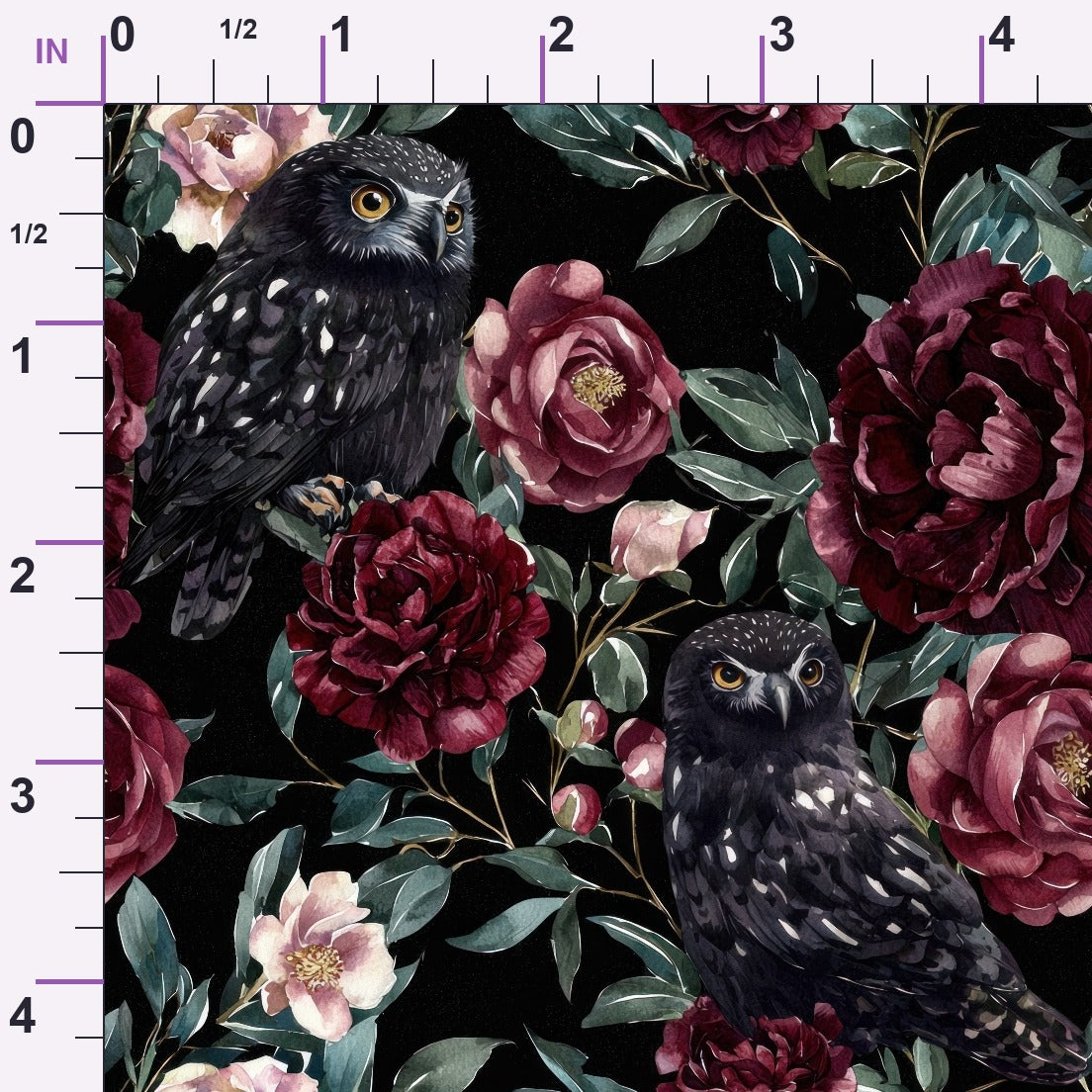 Raven Rose Reverie Pattern 6 Minky Fabric