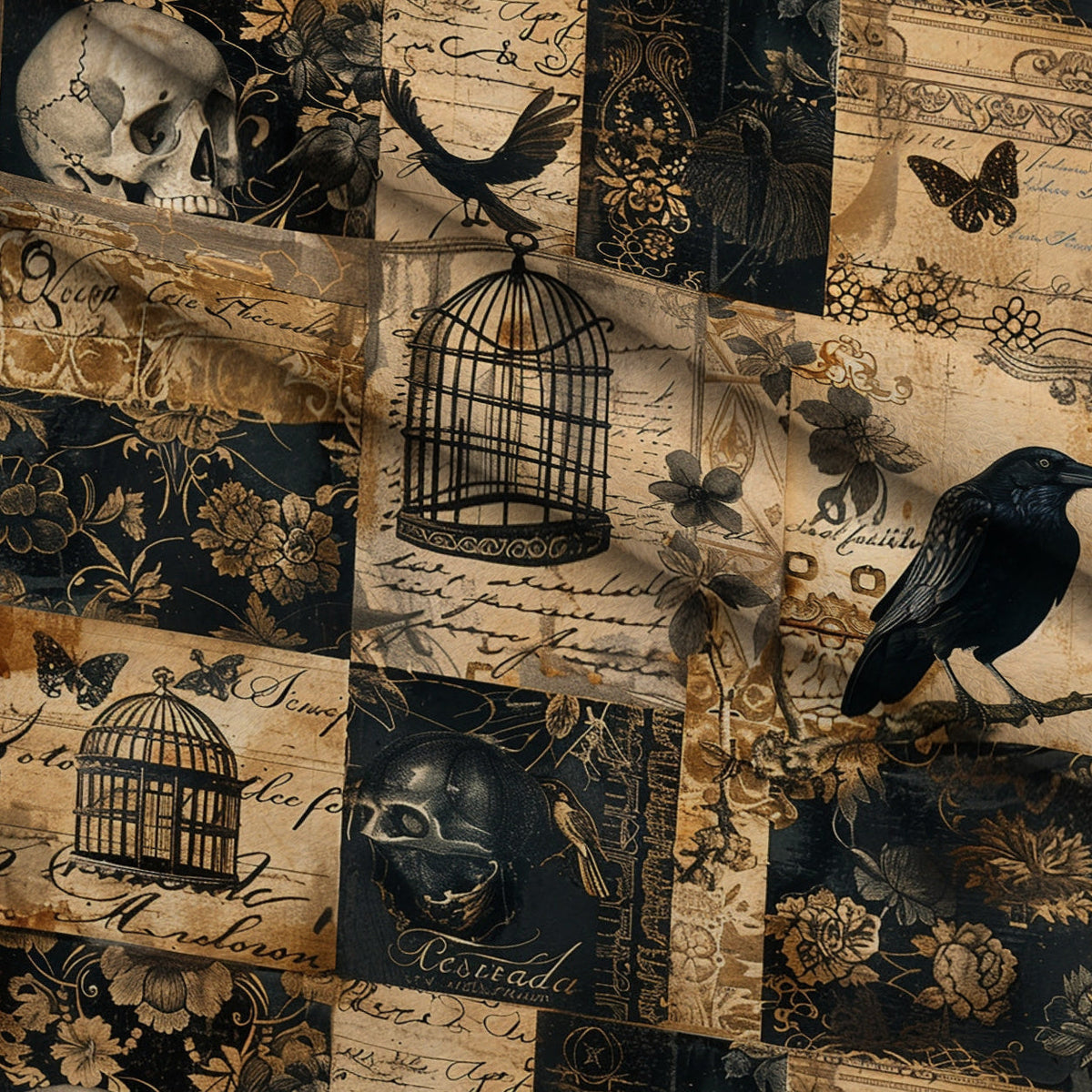 Raven's Curiosities Pattern 1 Minky Fabric
