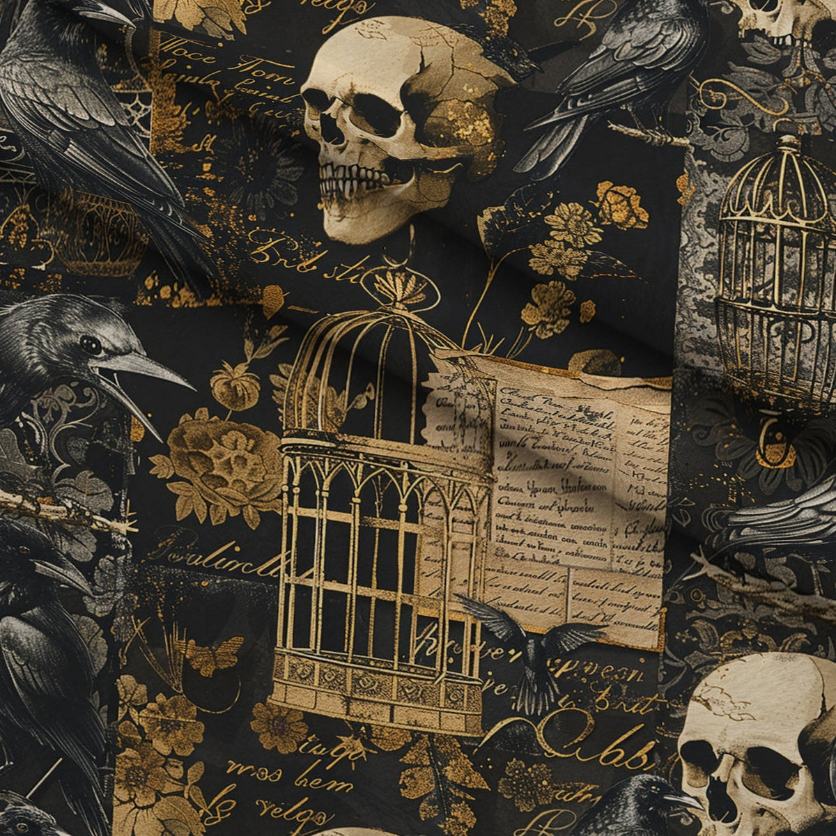 Raven's Curiosities Pattern 3 Minky Fabric