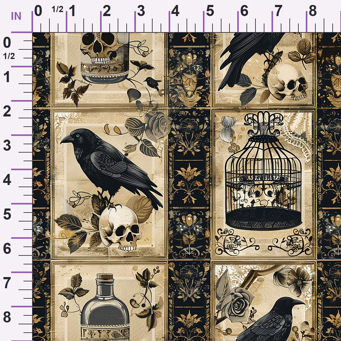 Raven's Curiosities Pattern 4 Minky Fabric