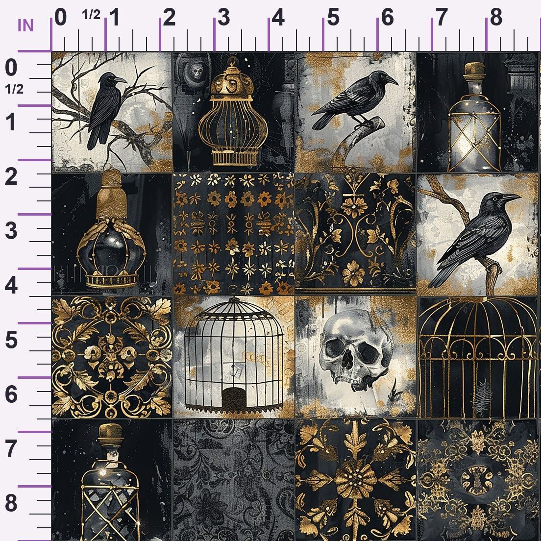 Raven's Curiosities Pattern 5 Minky Fabric