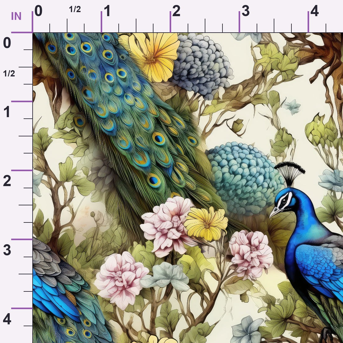 Regal Plumes Pattern 4 Minky Fabric