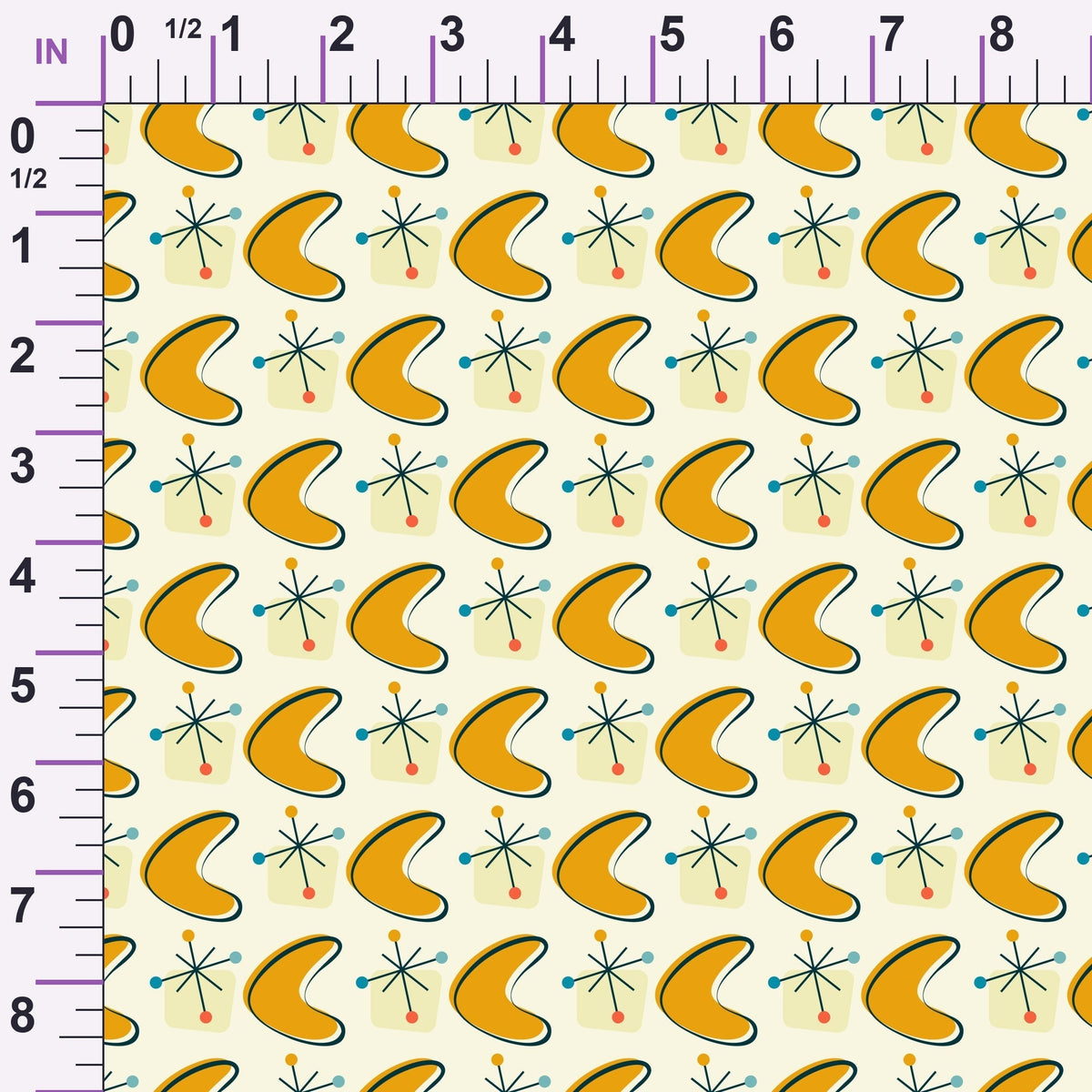 Retro Boomerangs Pattern 11 Minky Fabric