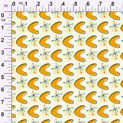 Retro Boomerangs Pattern 11 Minky Fabric
