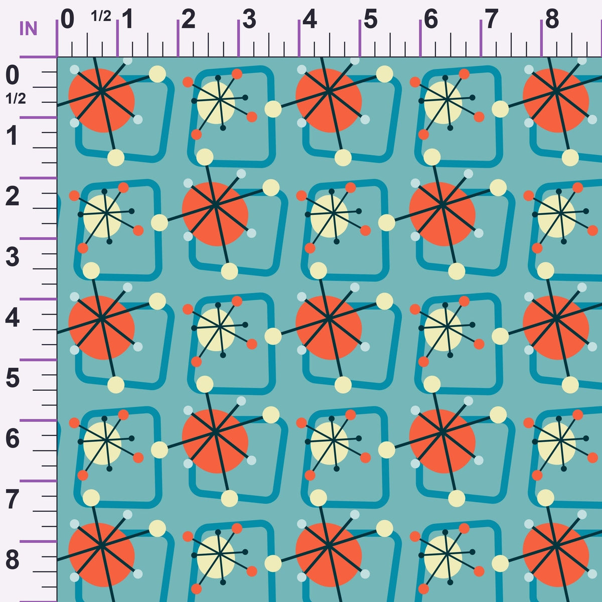Retro Boomerangs Pattern 5 Minky Fabric