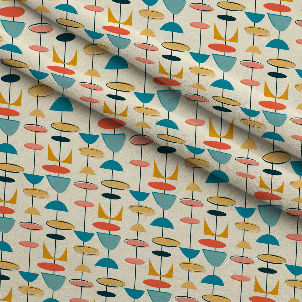 Retro Boomerangs Pattern 8 Minky Fabric