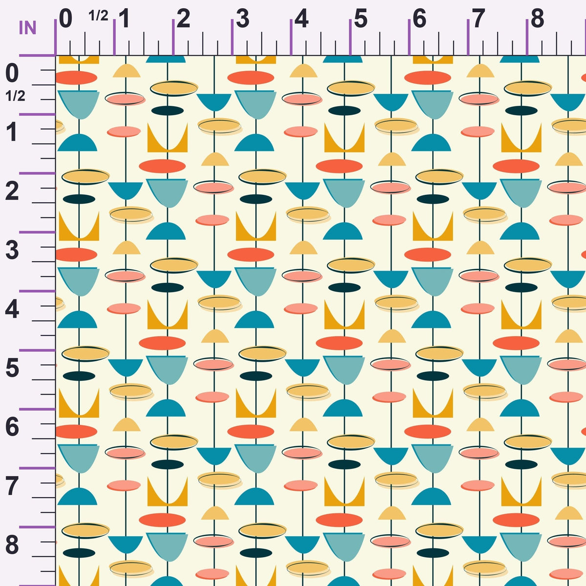 Retro Boomerangs Pattern 8 Minky Fabric