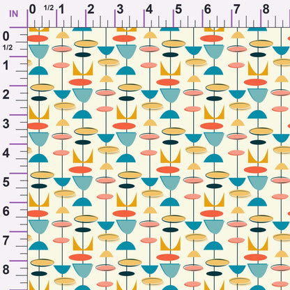 Retro Boomerangs Pattern 8 Minky Fabric
