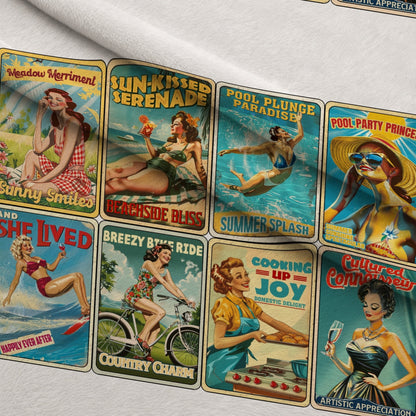 Retro Glamour Gals Pattern 1 Minky Fabric