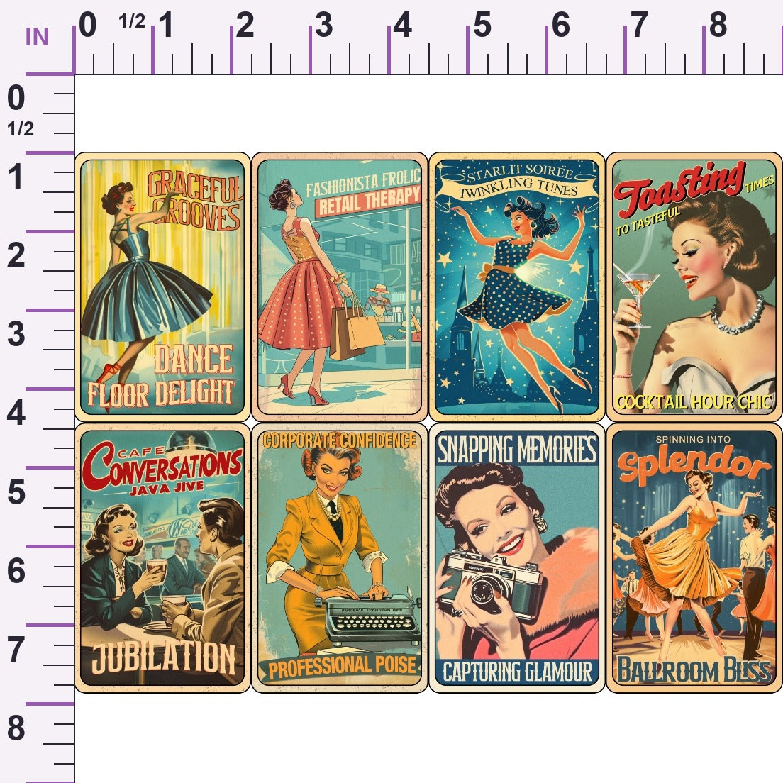Retro Glamour Gals Pattern 2 Minky Fabric